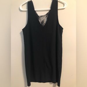 Abercrombie black dress with lace lower v neck , never worn,washed,blk & medium